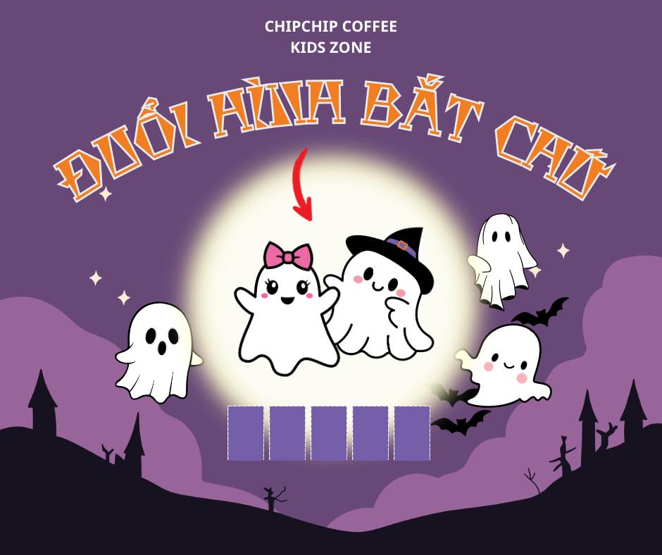 khu vui chơi trẻ em halloween chipchip coffee kids zone